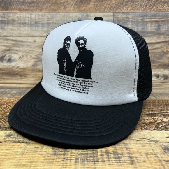 Boondock Saints Mens Trucker Hat Black Snapback 90s Movie Quote Irish Vigilante - Picture 3 of 7